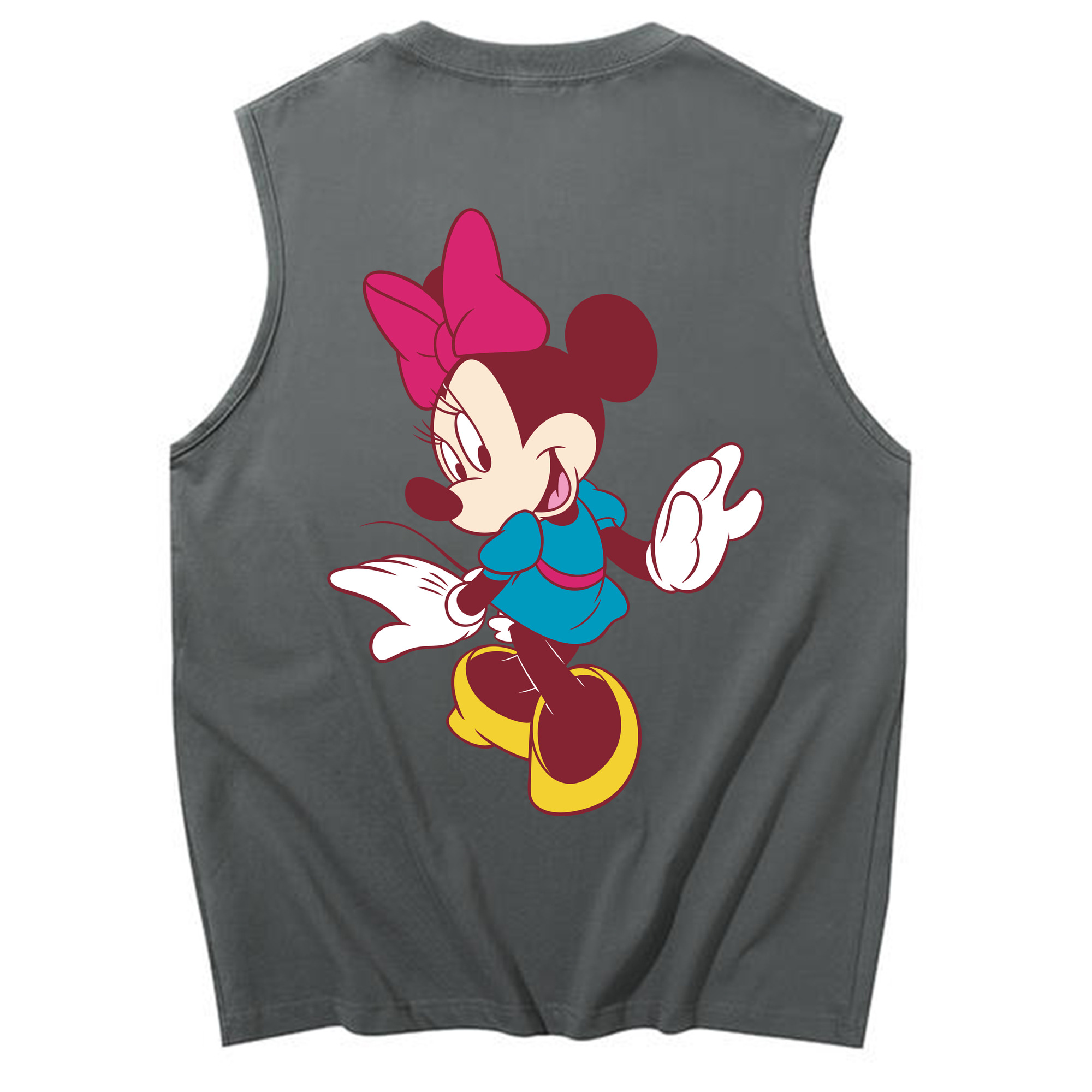 ミッキーマウス Mickey Mouse コットン100％タンクトップ（背面プリント）